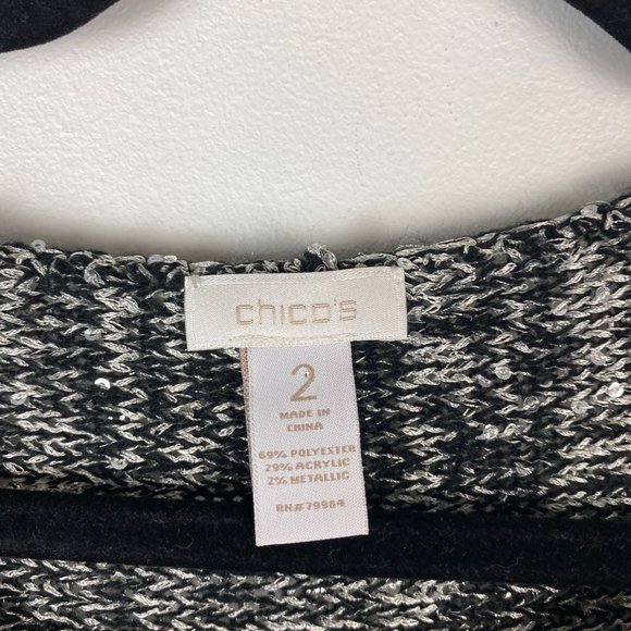 Chico's sweater black and‎ silver size Medium - Picture 6 of 6